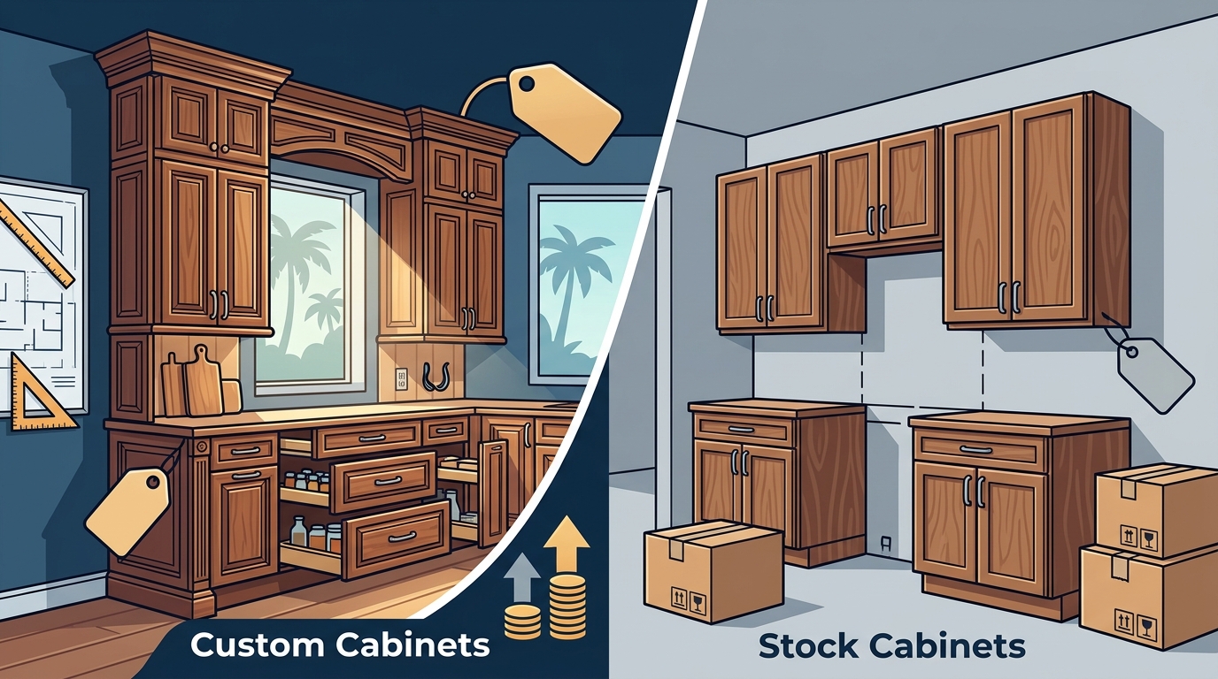 Custom Cabinets vs. Stock: A Tampa Bay Remodeling Comparison