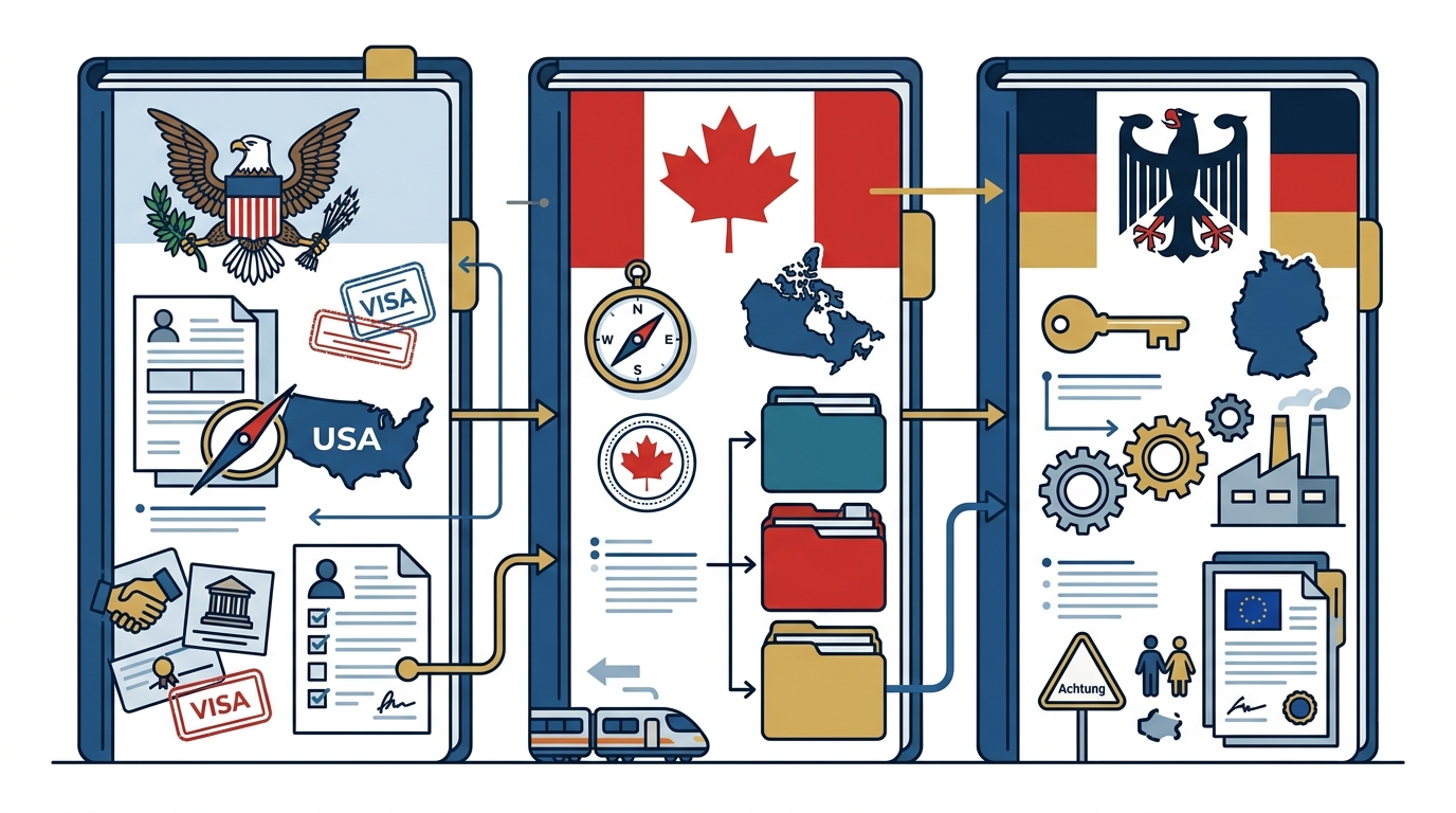 Comparing Immigration Pathways: US vs Canada vs Germany