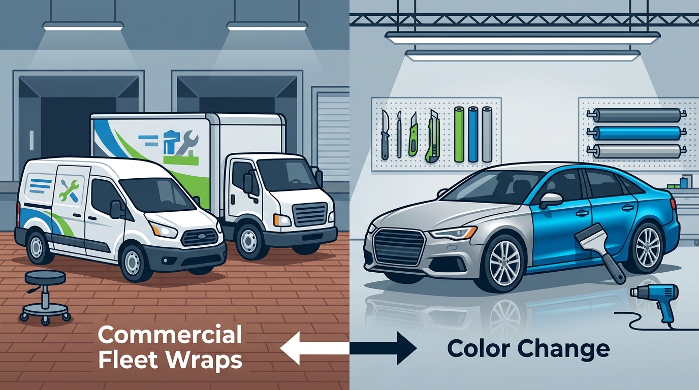 Commercial Fleet Wraps vs. Color Change: Which Is Right for You?