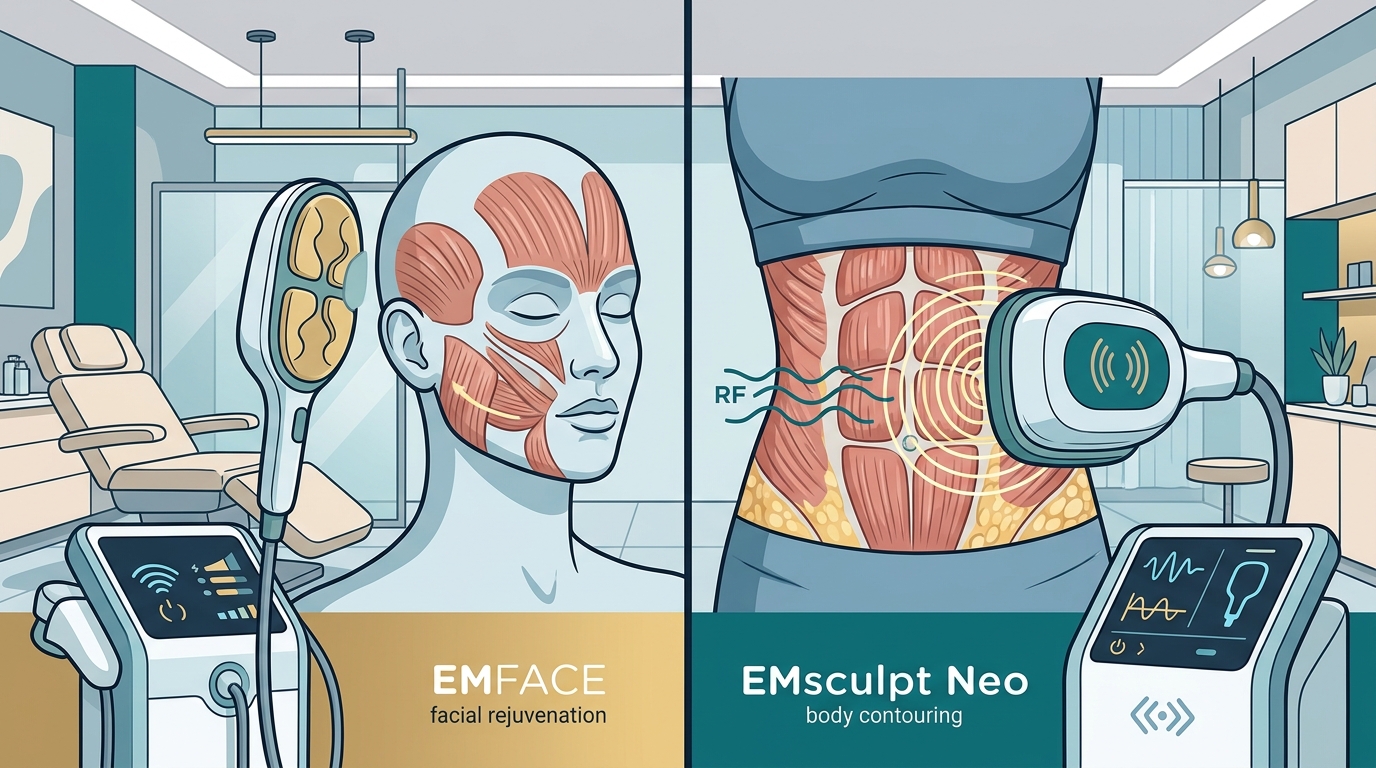 EMFACE vs. Emsculpt Neo: Non-Surgical Body & Face Comparison