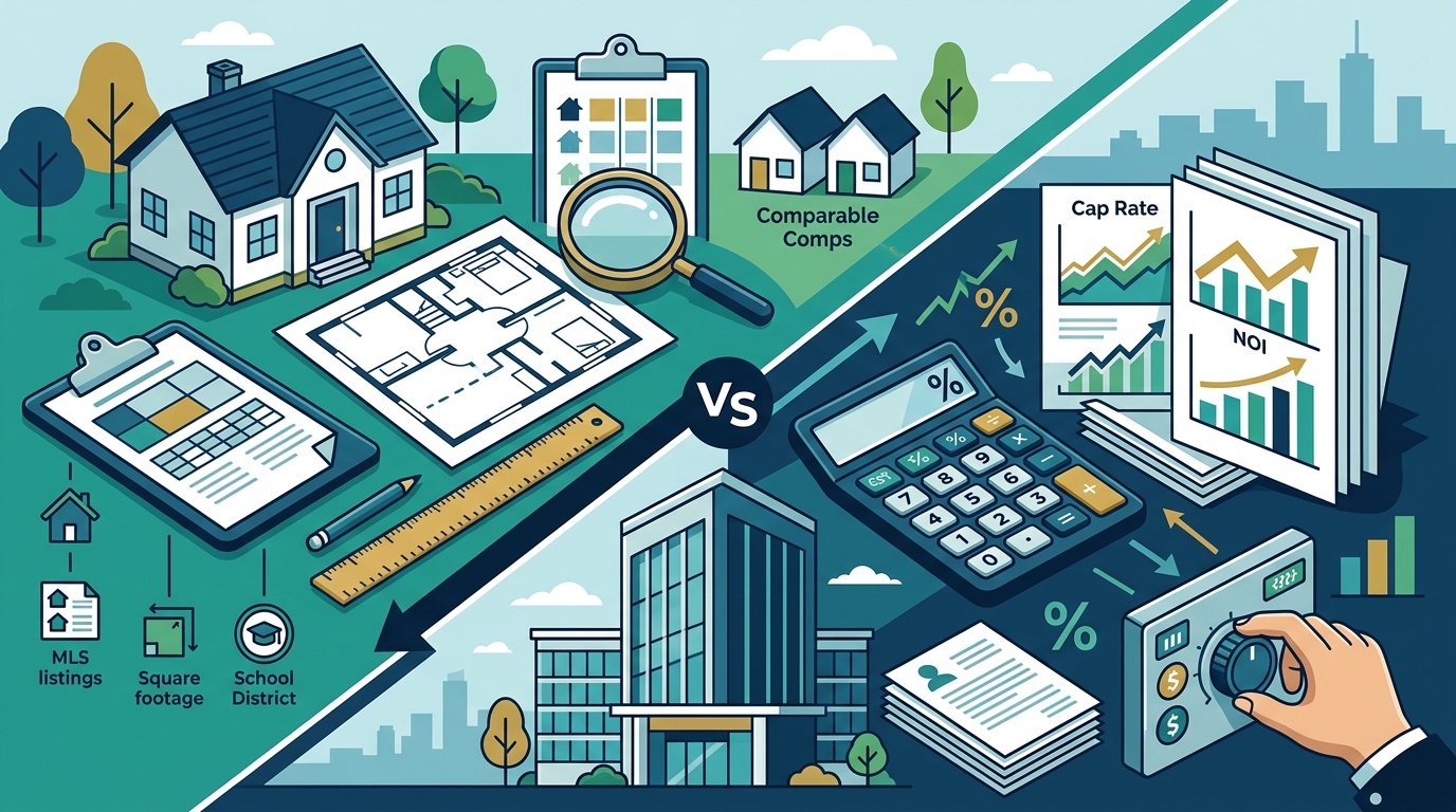 Comparing Appraisal Methods: Residential vs Commercial Valuation