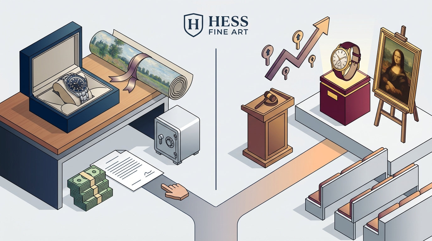 Selling vs. Auctioning Fine Art & Watches: A Hess Fine Art Guide