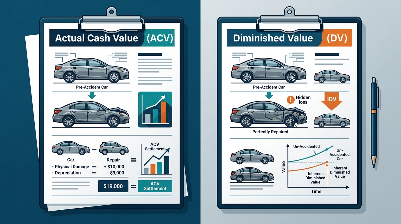 Diminished Value vs. ACV: Which Report Do You Need?