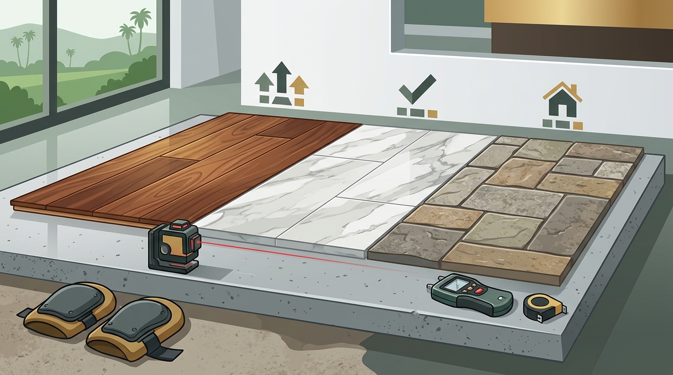 Luxury Flooring Comparison: Hardwood, Tile, and Stone in Orange
