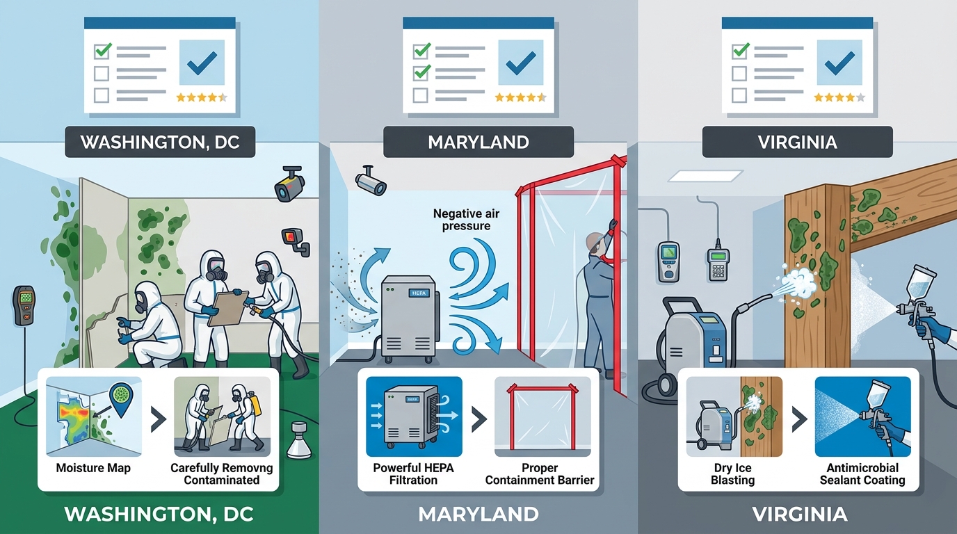 Comparing Mold Remediation Contractors in DC, Maryland, and VA