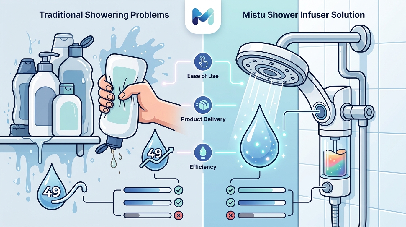 Shower Soap Infuser Comparison: Mistu vs Traditional Bottles