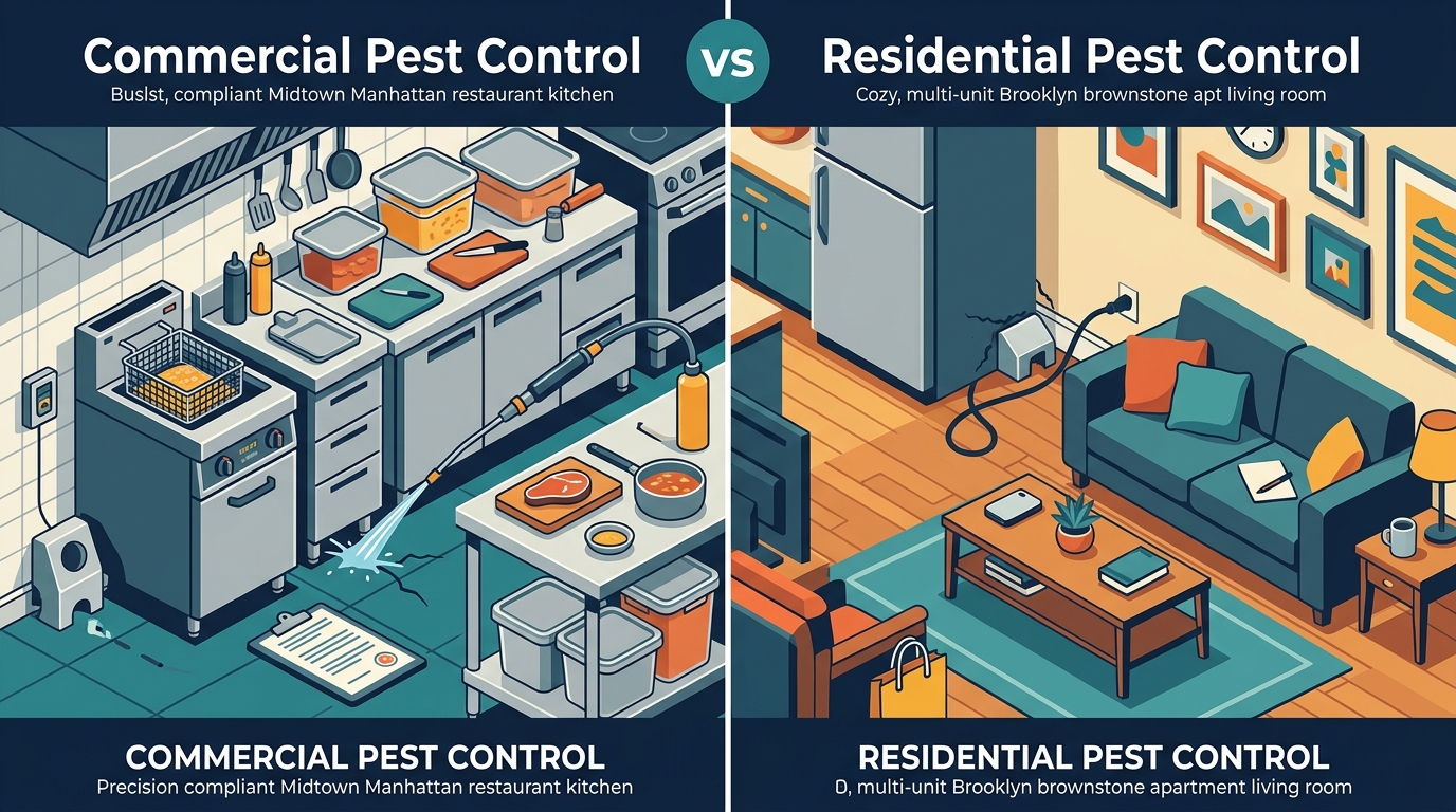 Commercial vs Residential Pest Control: NYC Comparison Guide