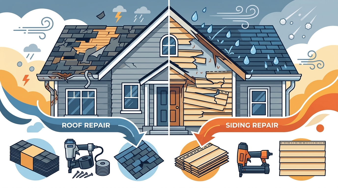Roof vs Siding Repair After Storm Damage: A Complete Guide