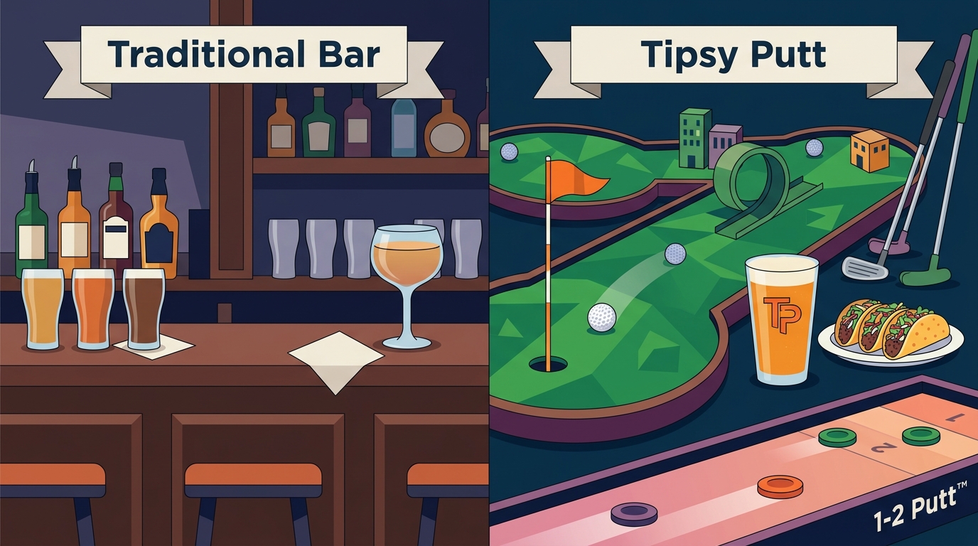 Tipsy Putt vs. Traditional Bars: The Ultimate Comparison