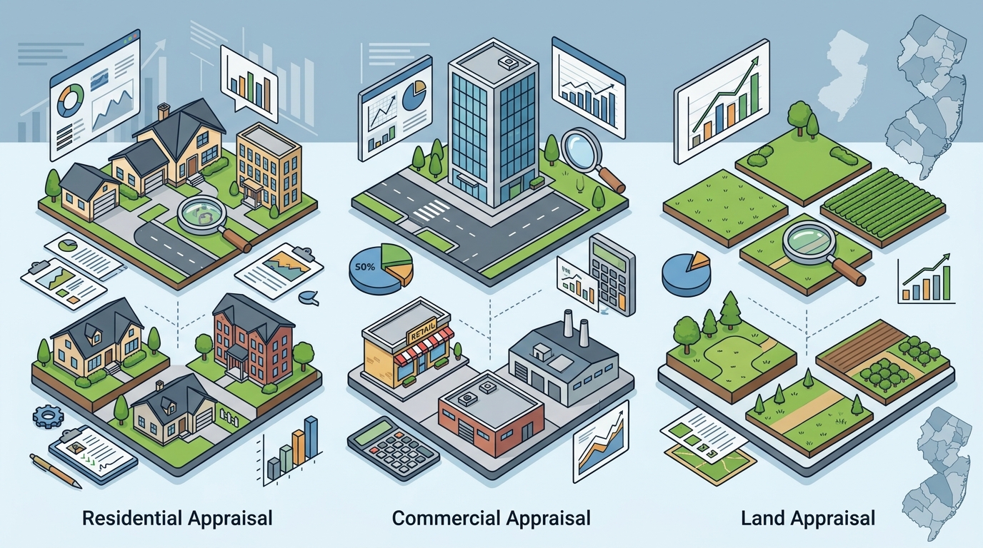 Comparing Residential, Commercial, and Land Appraisals in NJ