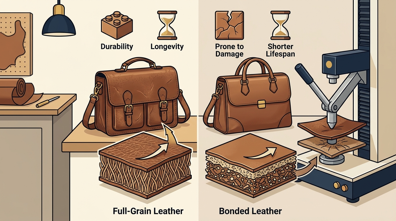 Full-Grain vs. Bonded Leather: USA Heritage Craft Comparison