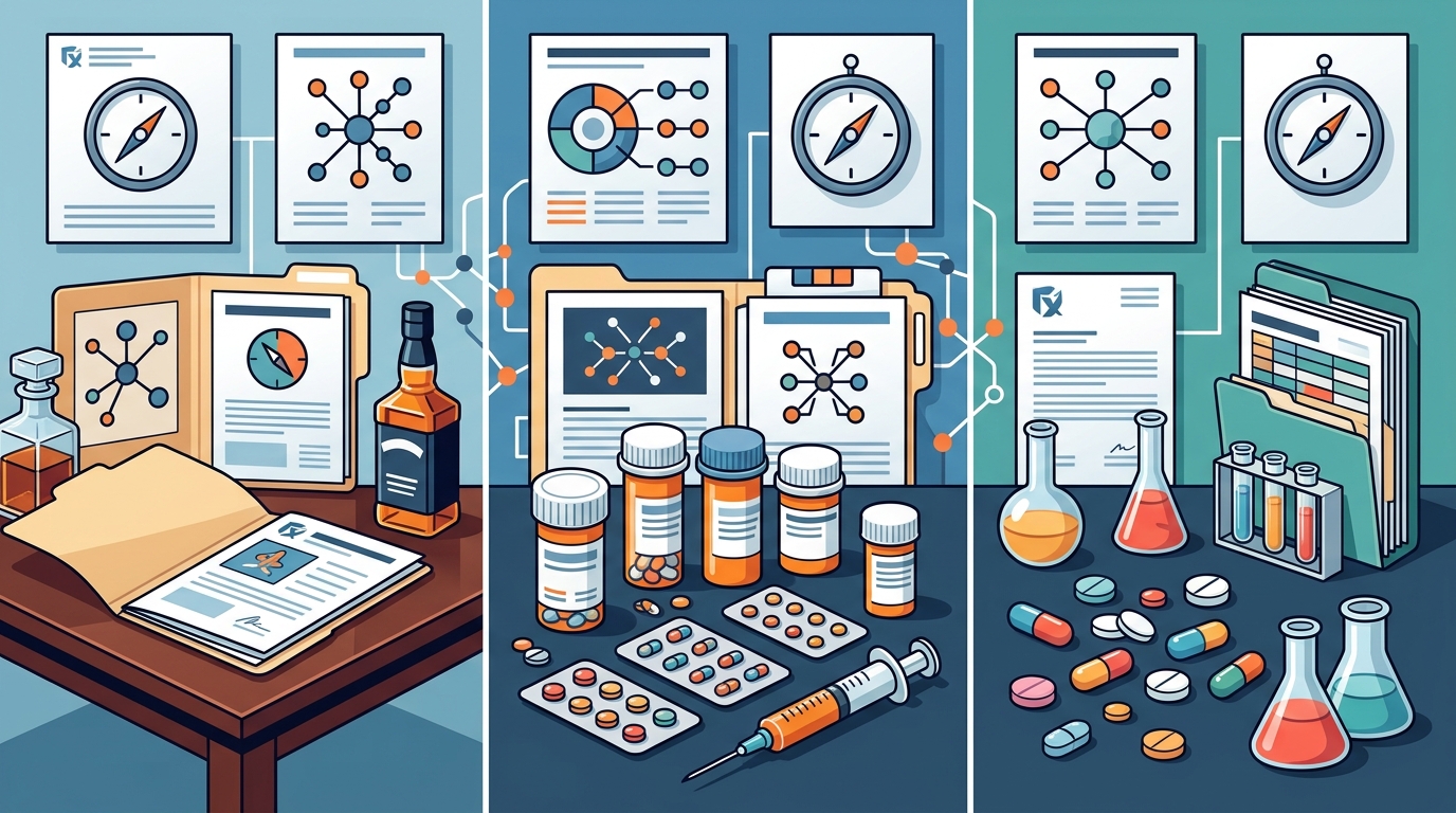 Comparing Substance Abuse Types: Alcohol, Opioids, and Stimulans