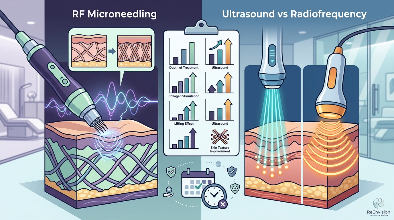 RF Microneedling vs Ultrasound vs Radiofrequency for Skin Tight