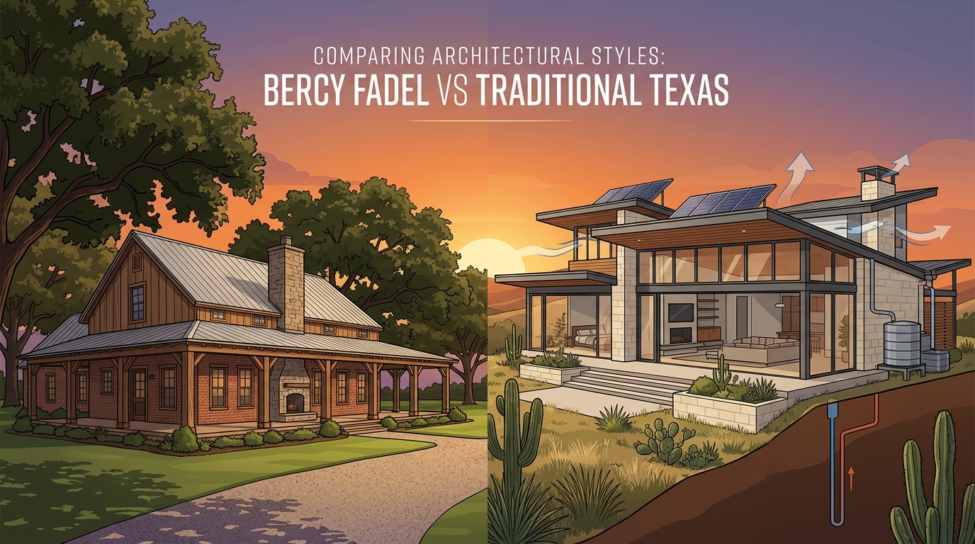 Comparing Architectural Styles: Bercy Fadel vs Traditional Texas