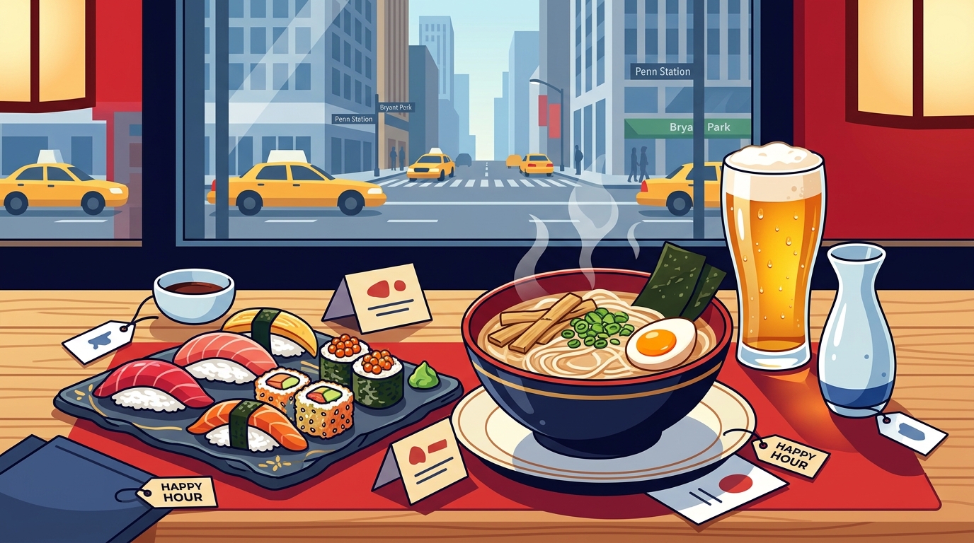 Best Happy Hour Deals in Midtown Manhattan: Zen Ramen & Sushi