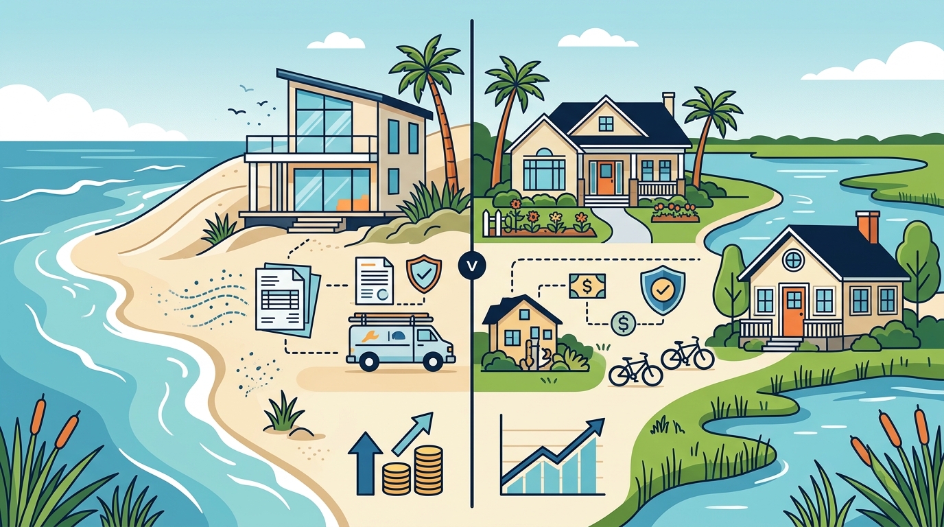 Oceanfront vs. Inland: Delaware Beach Real Estate Comparison