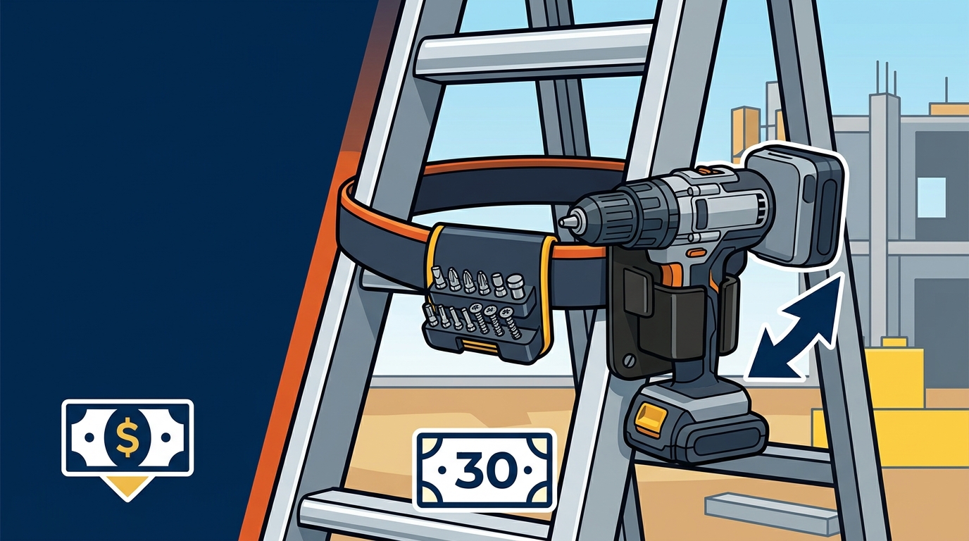 Secure Your Cordless Drill on a Ladder: The Hip-Worn Solution