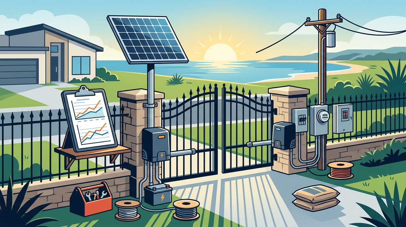 Solar vs Electric Gate Operator Costs in Galveston County