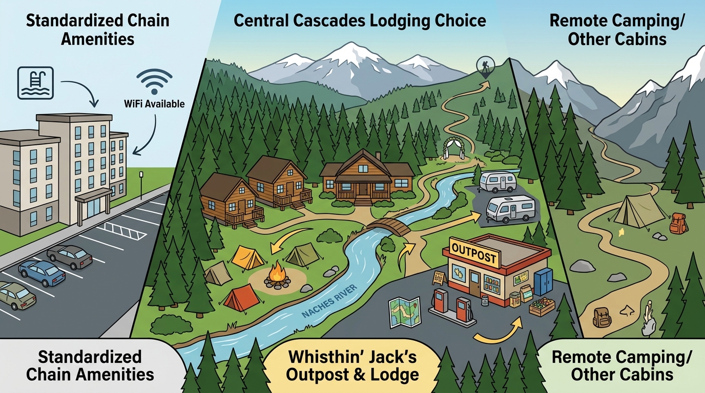 Whistlin' Jack's vs. Other Central Cascades Lodging Options