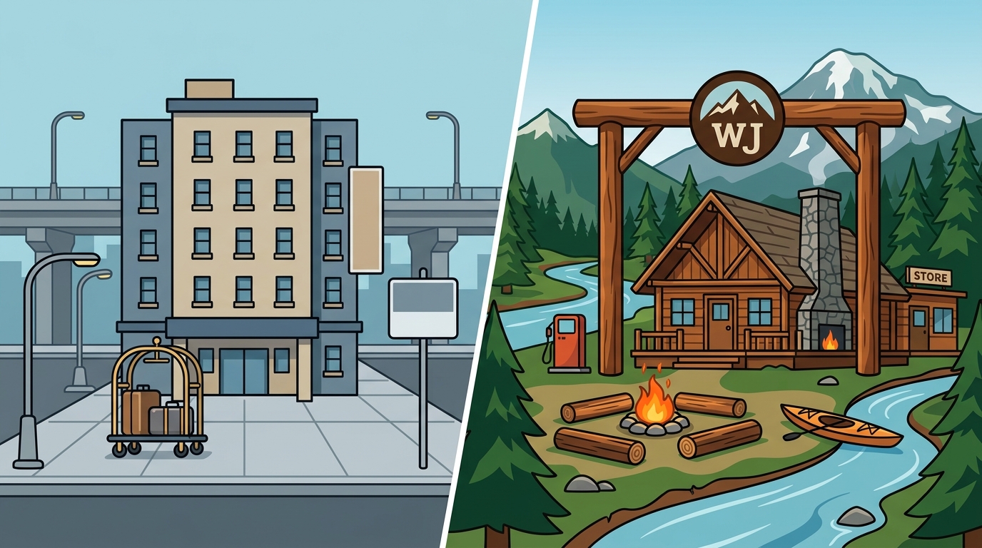 Whistlin' Jack's vs. Standard Lodging: A Central Cascades Guide