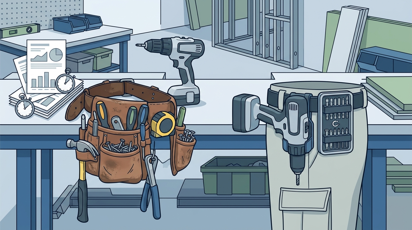 The Drill Caddy vs. Traditional Tool Belts: A Productivity Audit