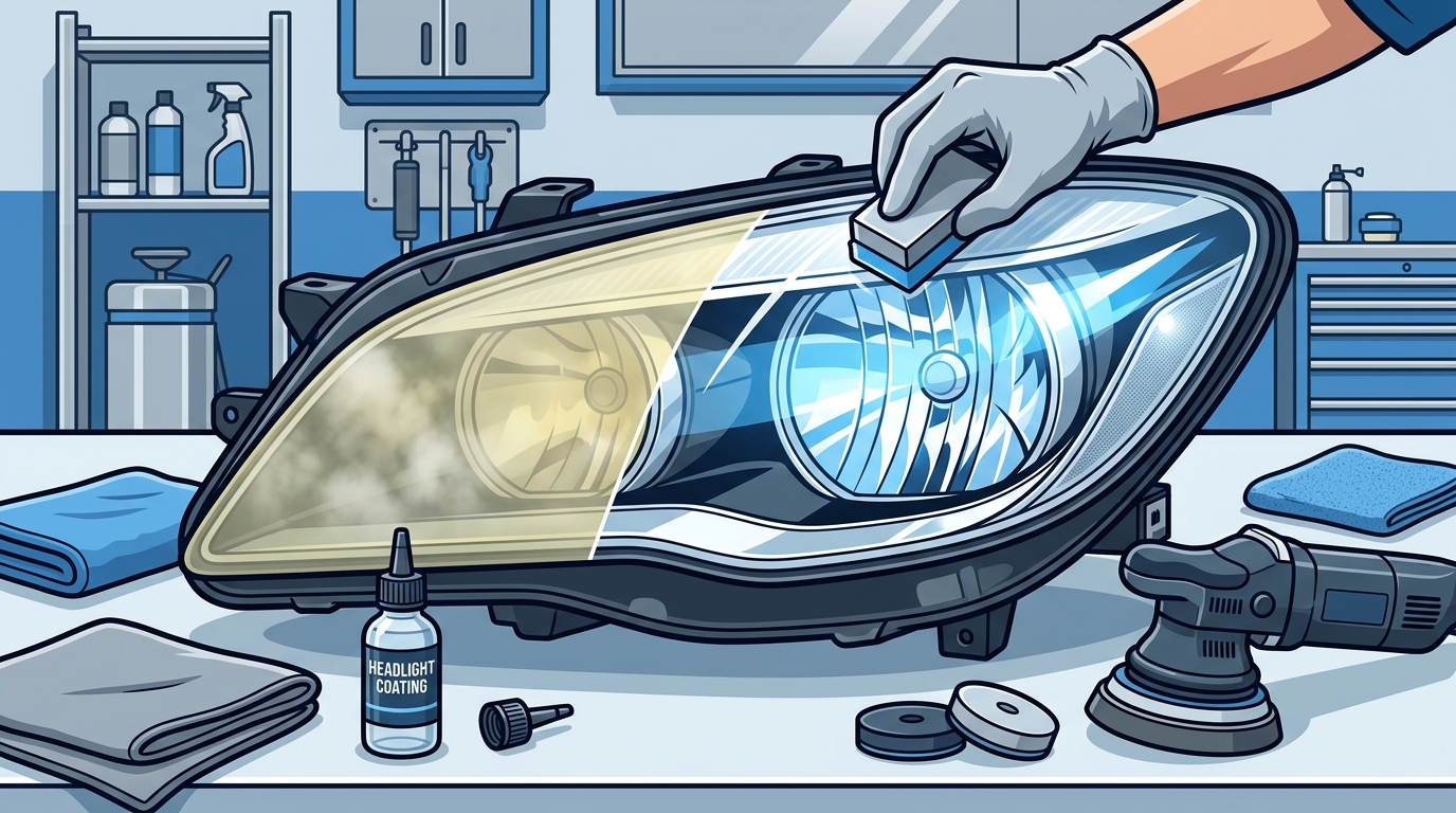 Headlight Restoration Process at Auto Spa America Tampa