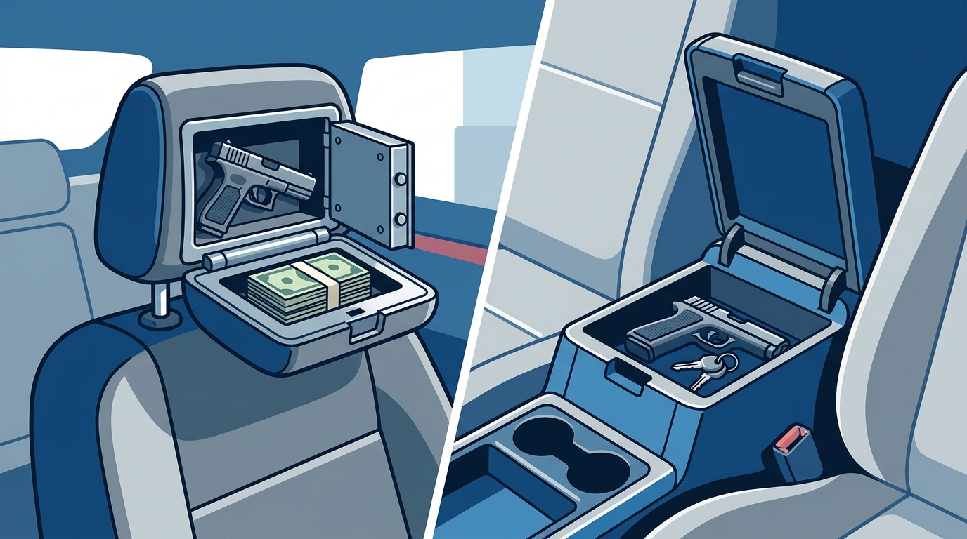 Headrest Safe vs. Console Lockers: Best In-Vehicle Gun Safe 2026