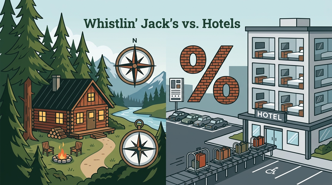 Whistlin' Jack's vs. Hotels: Central Cascades Stay Guide