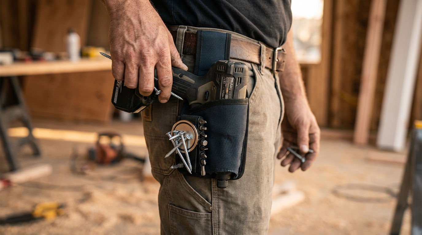 Magnetic Bit Holder Features for Drill Holster Compatibility