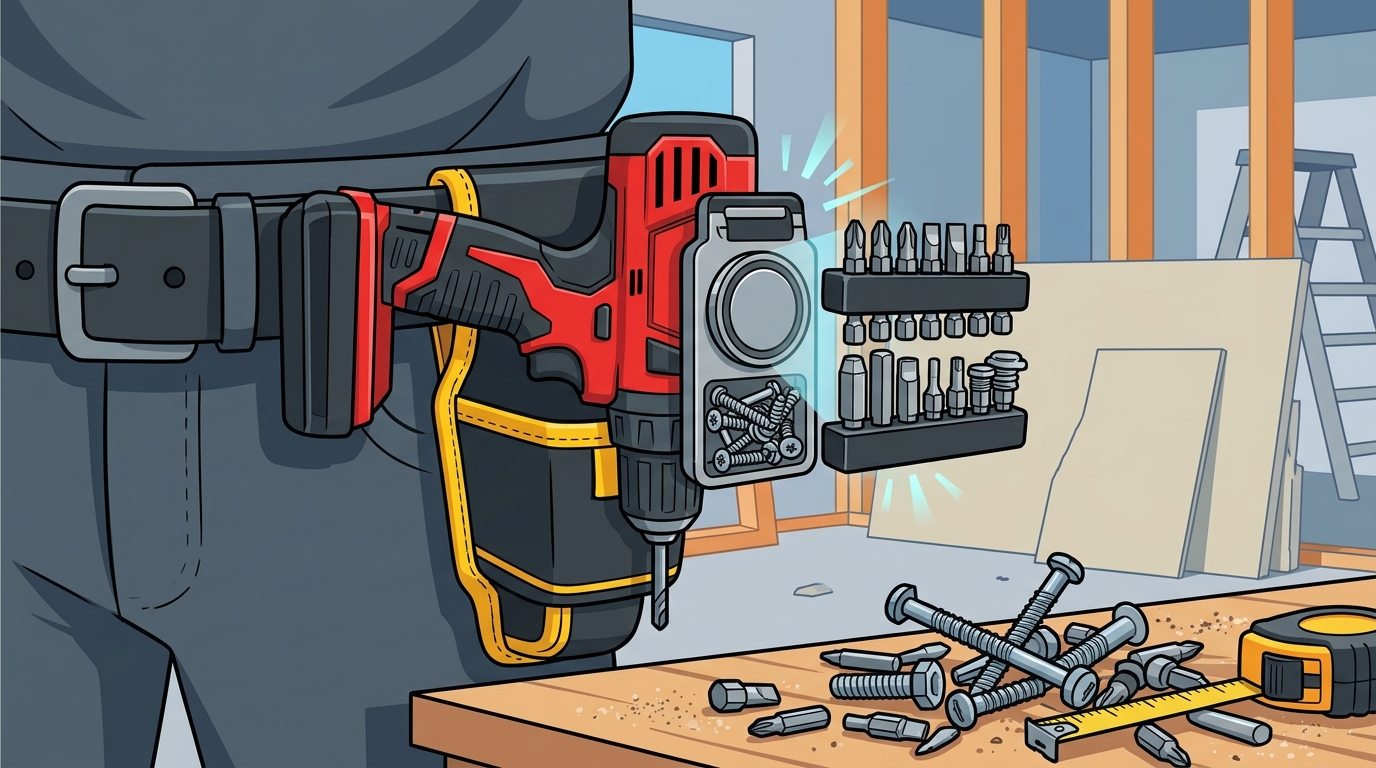 Magnetic Bit Holder Features for Drill Holster Compatibility