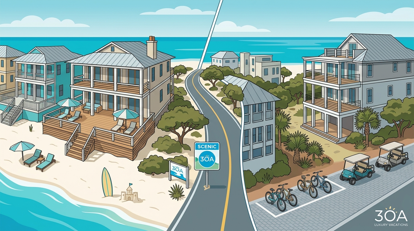 Beachfront vs Gulf View: Choosing the Right 30A Rental