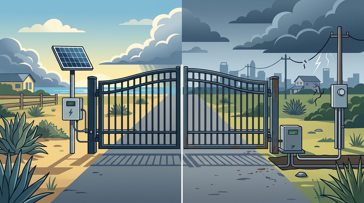 Solar vs Electric Gate Operators in Galveston County