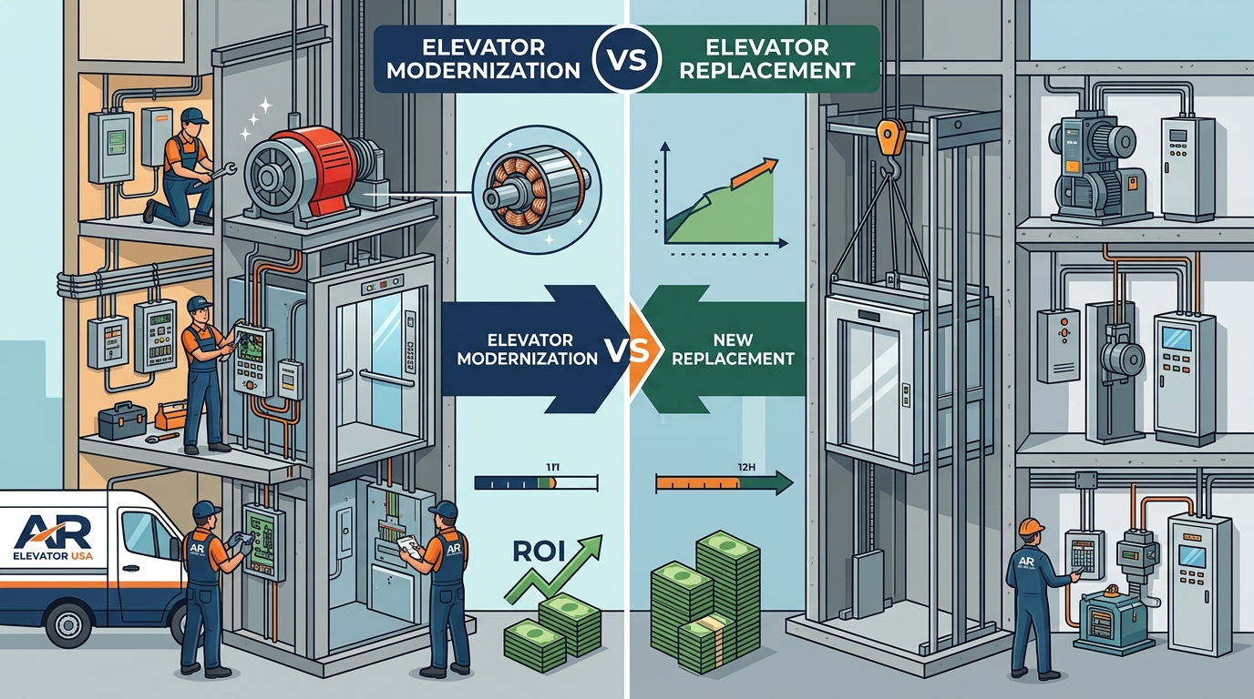 Elevator Modernization vs. Replacement: Cost, Timeline & ROI