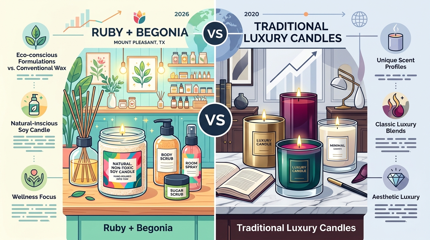 Ruby + Begonia vs. Luxury Candles: A 2026 Comparison