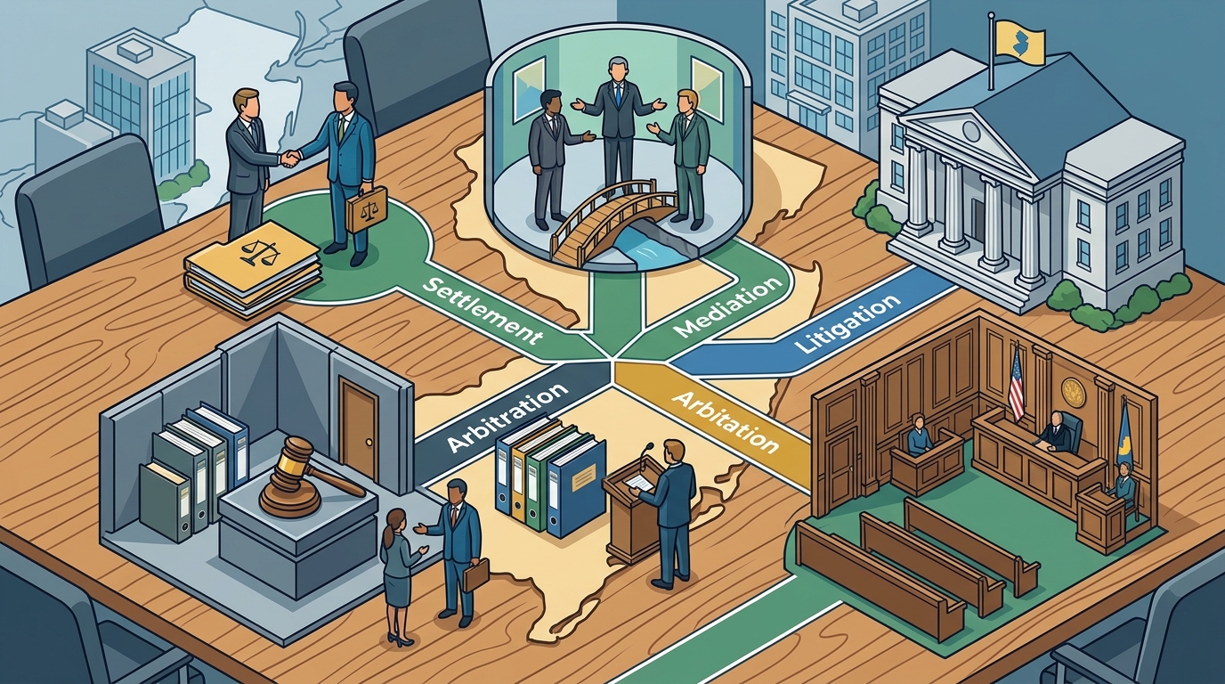 Settlement vs. Mediation vs. Arbitration vs. Litigation in NJ