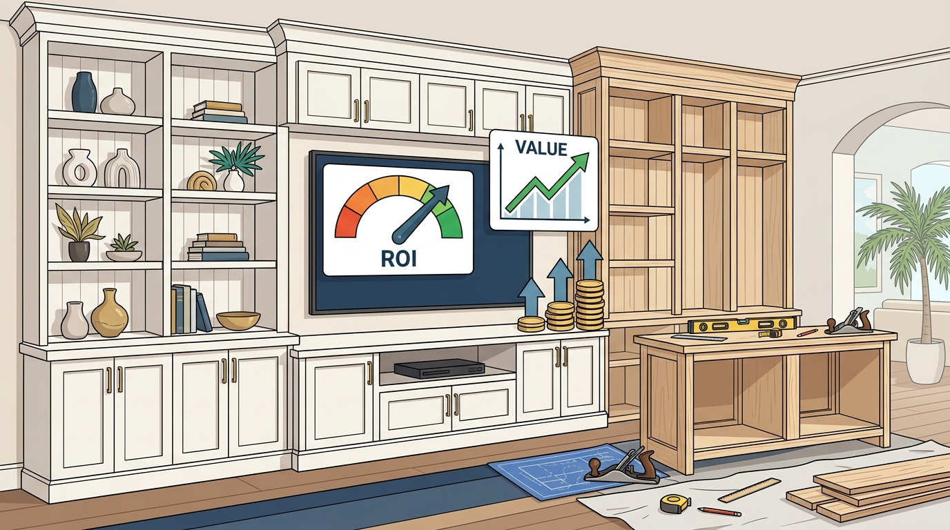 Custom Built-In Costs and ROI in Tampa Bay Living Rooms