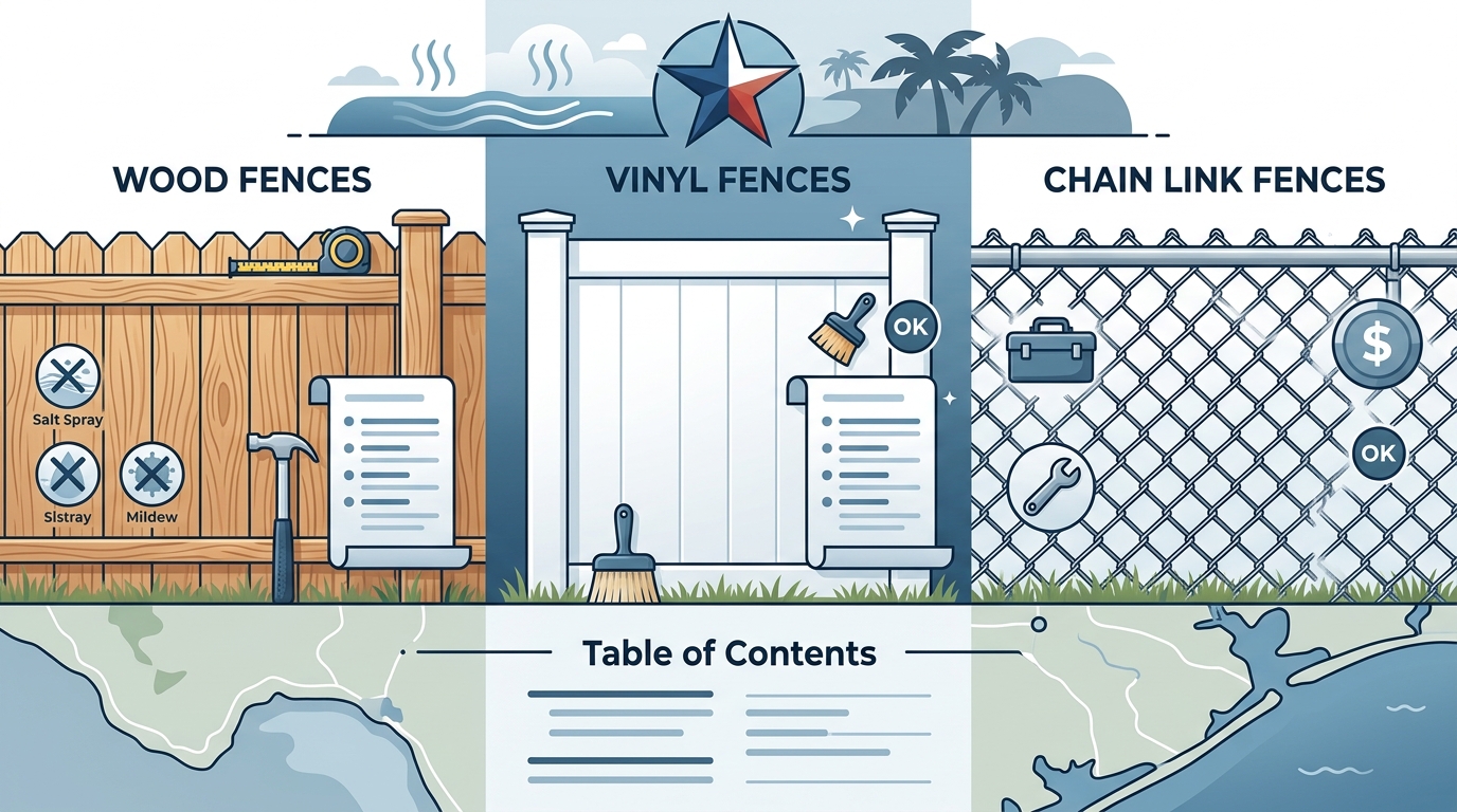 Wood vs Vinyl vs Chain Link Fences: Brazoria County Comparison