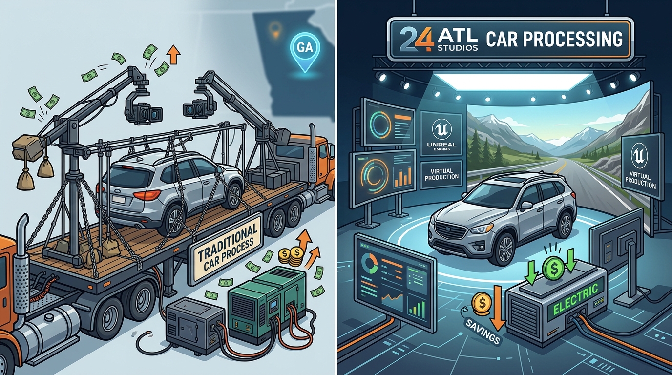 Car Process Filming Costs at 24 ATL Studios