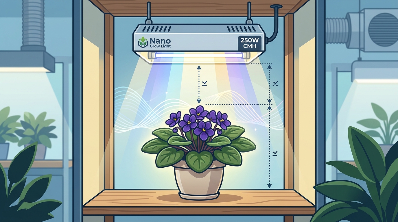 Selecting the Right Spectrum and Distance for African VioletGrow