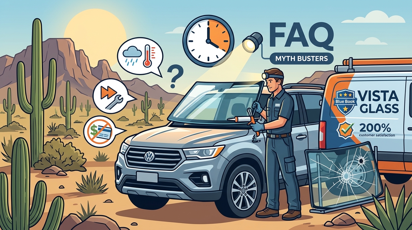 24/7 Emergency Windshield Replacement Myths & FAQs in Tucson