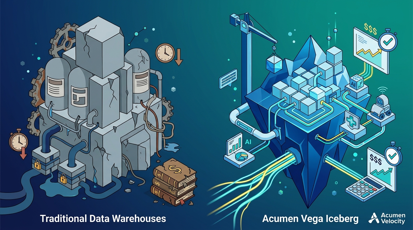 Acumen Vega Iceberg vs. Traditional Data Warehouses: A 2026 Cost