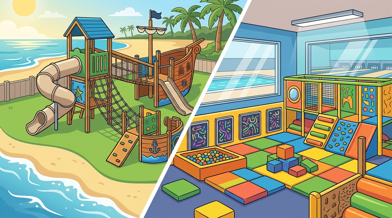 Seaside Resort vs Indoor Leisure: Play Area Design Differences
