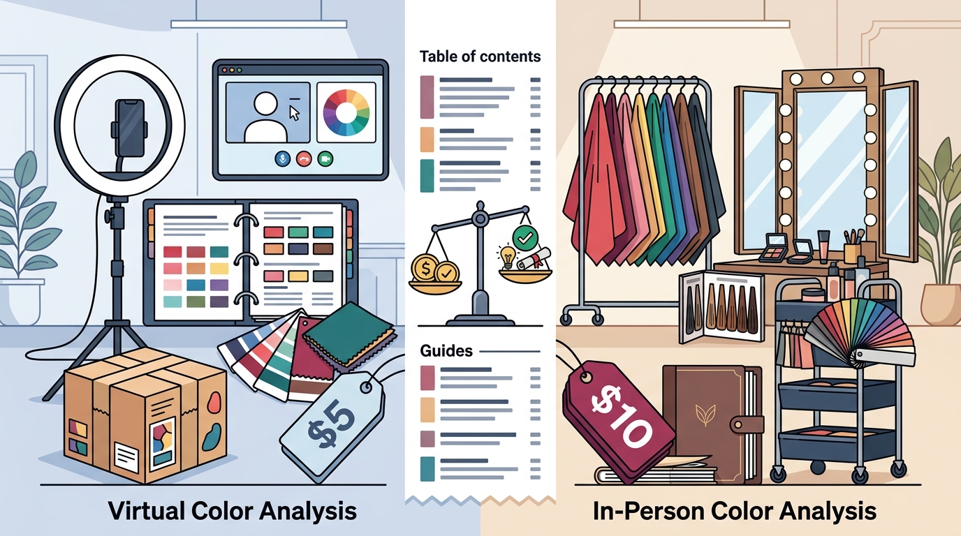 Virtual vs In-Person Color Analysis: 2026 Pricing Guide