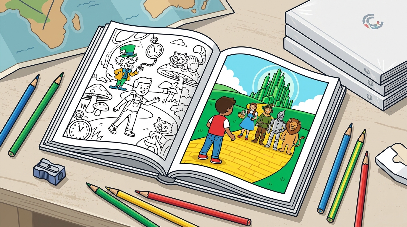 Which Custom Coloring Book for a Child Features Classic Tales?