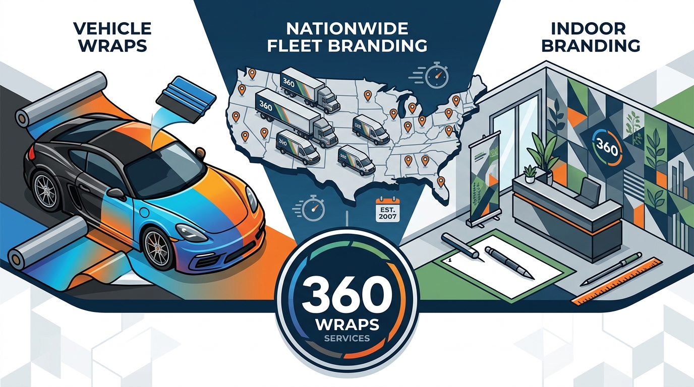 360 Wraps Services: Vehicle, Fleet, and Indoor Branding
