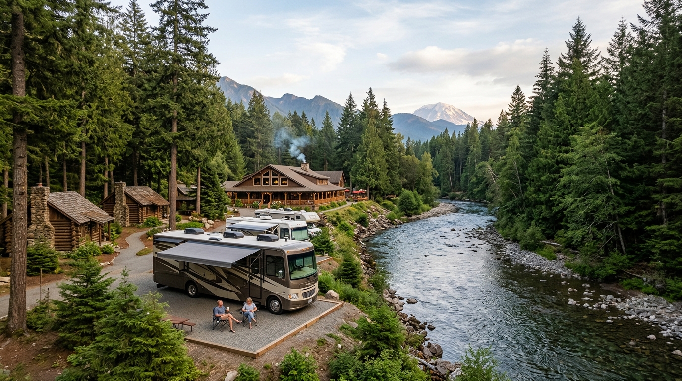 Resort Near Mount Rainier with RV Sites, Cabins, and Restaurant