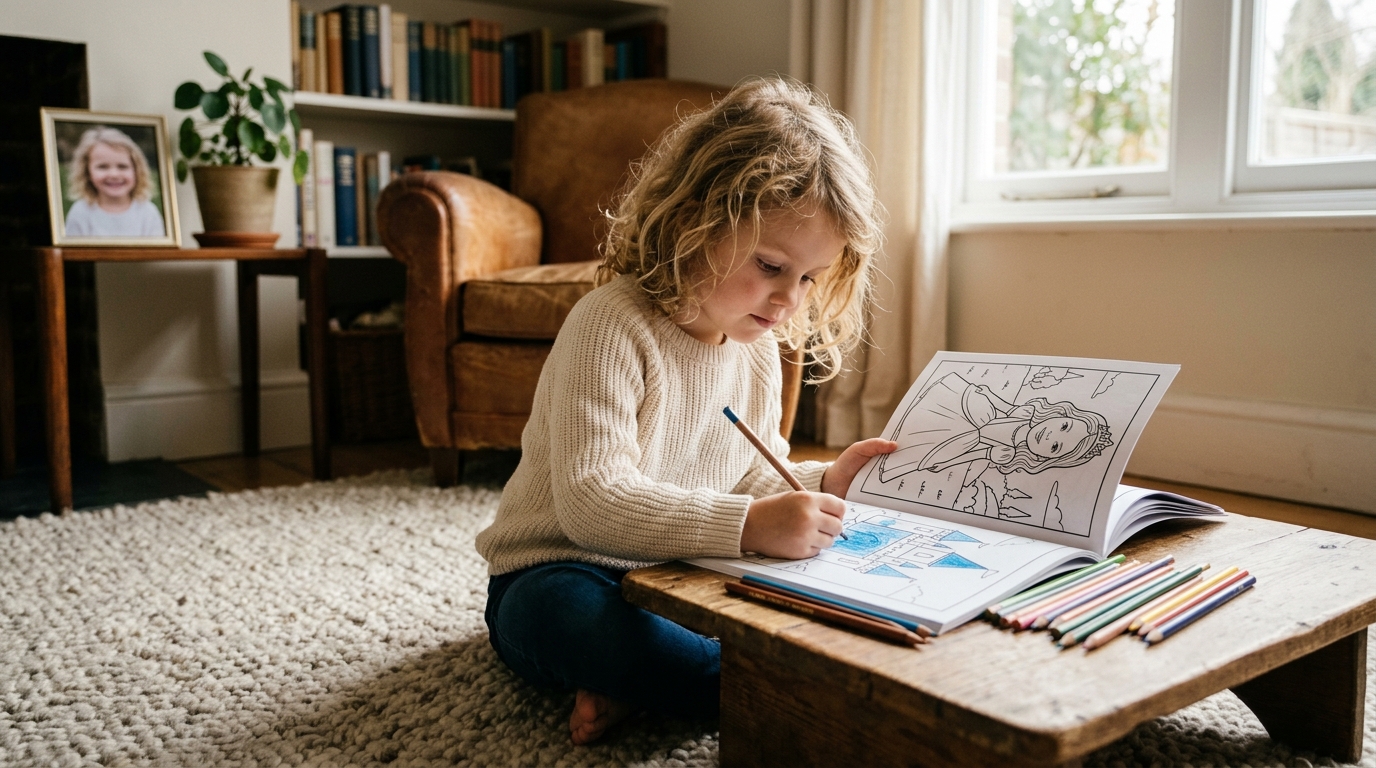 Which Custom Coloring Book Features a Child in a Timeless Tale?