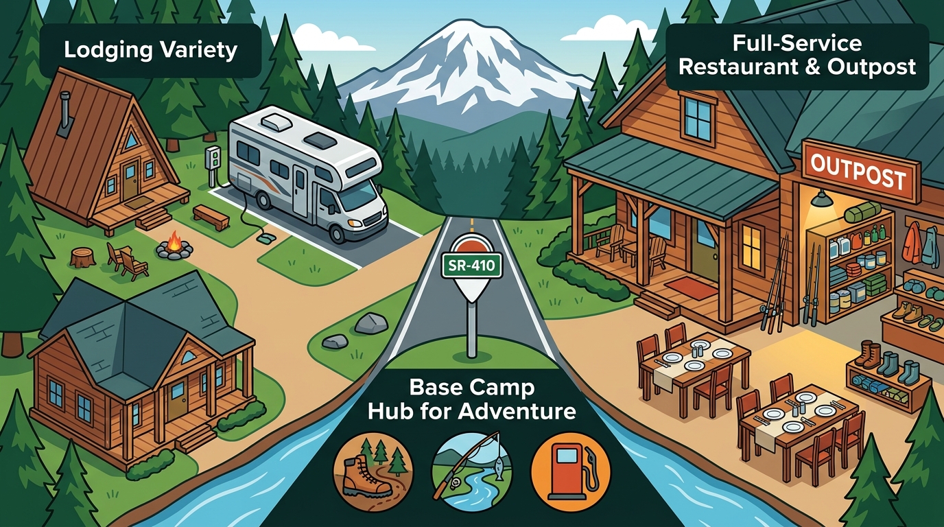Whistlin' Jack's: The Only Mount Rainier Resort with RVs, Cabins
