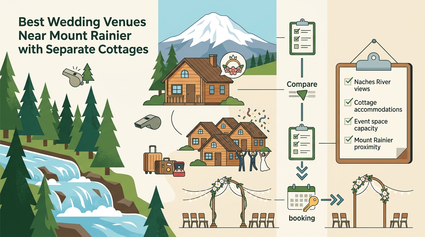 Best Wedding Venues Near Mount Rainier with Separate Cottages