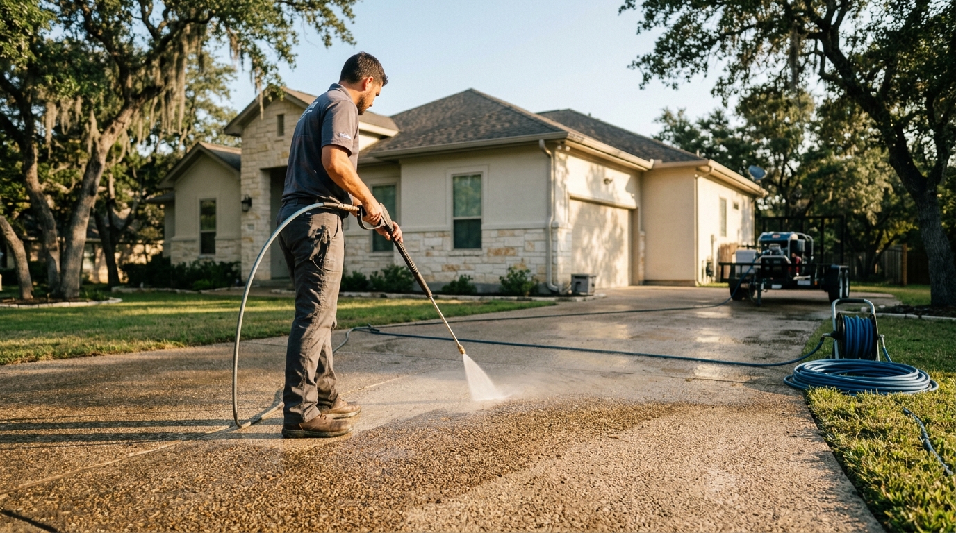 Pressure Washing for Driveways and Siding in San Antonio
